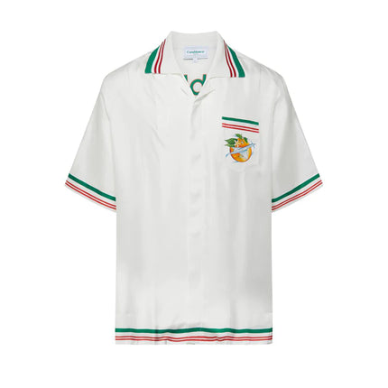 Casablanca Orbite Au Tour De L'Orange Silk Shirt