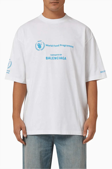 Balenciaga  Logo T-shirt in Organic Cotton Jersey