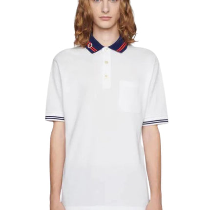 Gucci Cotton piquet polo with Interlocking G